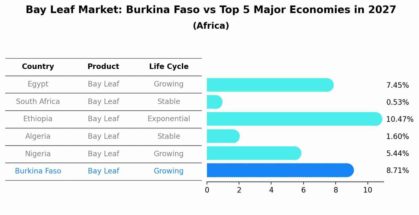 Bay Leaf Market: Burkina Faso vs Top 5 Major Economies in 2027 (Africa)